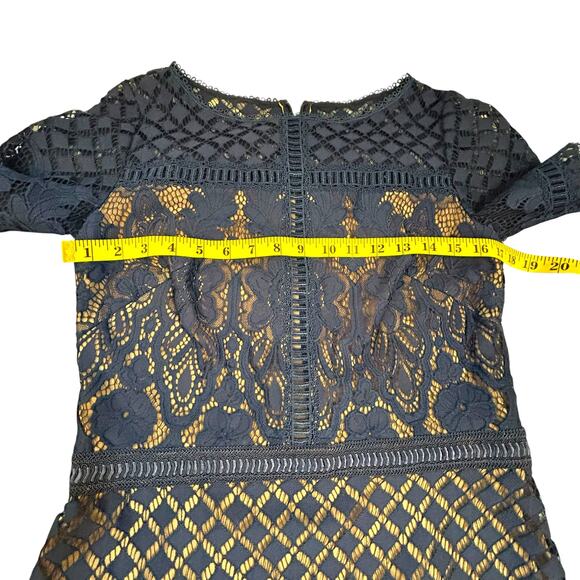Tadashi Shoji Navy Suma Lace Dress - Size 8 - Picture 7 of 16